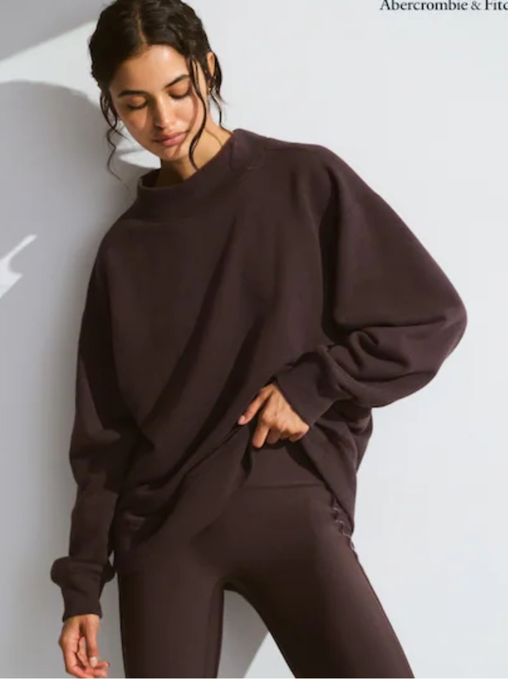 Abercrombie & Fitch Soft Essentials Chocolate Brown oversized Sweatshirt